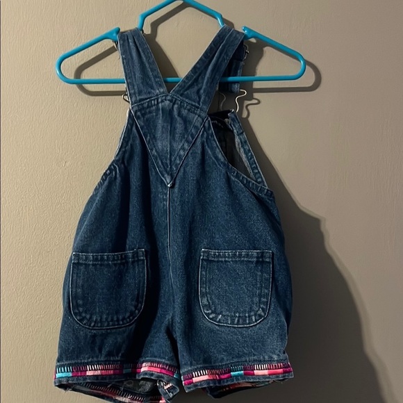 Kids Denim Overalls with Floral Embroidery - Picture 4 of 6
